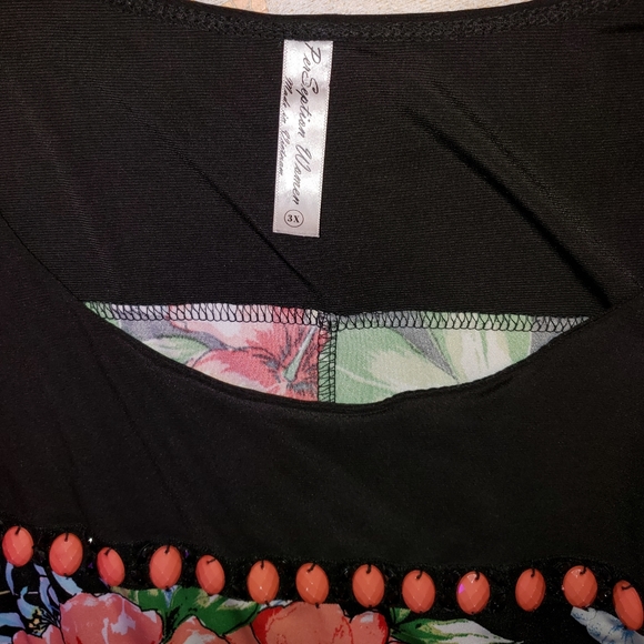 Plus Size PerSeption Floral beaded dress 3X - Picture 3 of 3